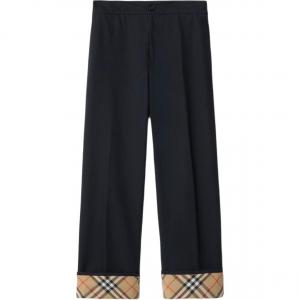 Прямые брюки с клетчатым кантом Burberry, синий