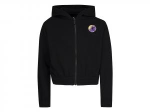 Детская толстовка Converse с откидными плечами, черная, на молнии, с длинным рукавом, RED12