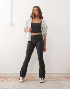 Бесшовные эластичные расклешенные леггинсы темно-серого цвета Weekday