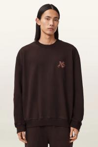 Хлопковая толстовка Allsaints, коричневый