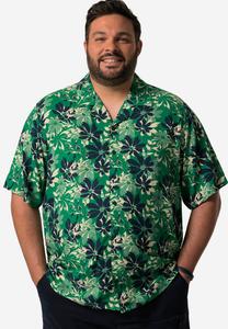 Рубашка HALBARM, FLORALER CUBA KRAGEN  Men Plus, черный