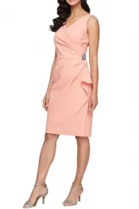 Платье без рукавов с V-образным вырезом, брошью, многоярусной застежкой-молнией сбоку Truedames