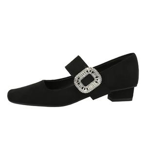 Туфли Мэри Джейн на массивном каблуке для женщин QITUMAUL, Black[Heel Height 3Cm]