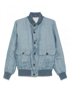 Льняная куртка-бомбер Barba, синий