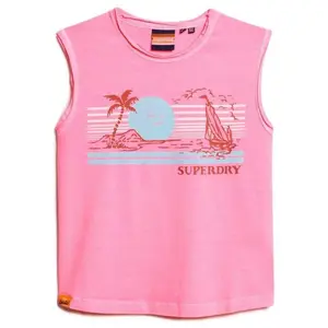 Футболка без рукавов Superdry Outdoor Stripe Scoop, розовый