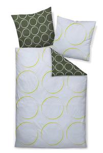 Постельное белье Mako из атласа, 135x200 см, зеленые круги Janine, зеленый