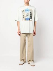 Lanvin футболка с графичным принтом, зеленый