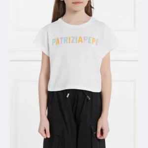 Укороченная трикотажная футболка Patrizia Pepe, белый