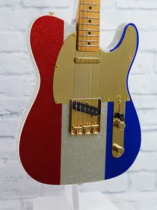 Fender Buck Owens Signature Telecaster - красный, серебристый и синий блестящий