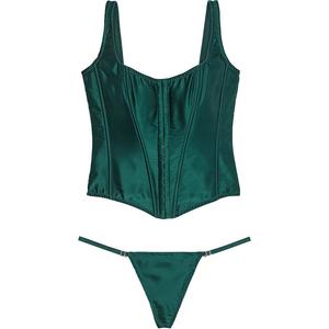 Victoria's Secret Очень сексуальный комплект The Classic Silk Corset/MG нижнее белье для женщин таинственный green