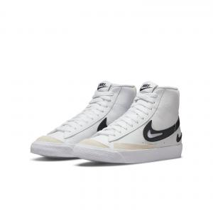 Детские кроссовки Nike Blazer Mid 'FM Pack GS' DR7893-100, белые кожаные, размер US, белый