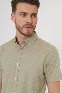 Хлопковая рубашка с короткими рукавами и ромбовидным принтом Threadbare, зеленый