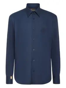 Рубашка с нашивкой-логотипом Billionaire, синий