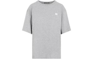 Футболка с логотипом на груди Acne Studios, серая