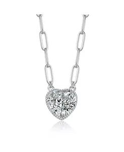 Ожерелье с кубическим цирконием в форме сердца Rachel Glauber, silver