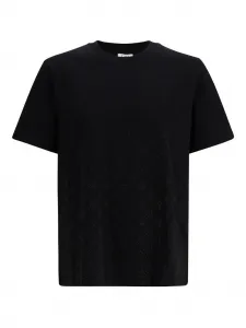 Футболка с монограммой, украшенной кристаллами Casablanca, черный