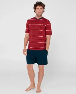 Мужская короткая красная трикотажная пижама El Búho Nocturno, красный