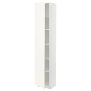 Высокий шкаф с полками METOD IKEA, 40x37x200 см, цвет white/vallstena white