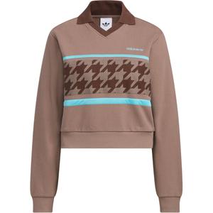 Футболка худи женская houndstooth Adidas Originals, коричневый/синий