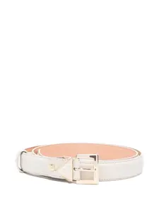 Ремень с пряжкой и треугольным логотипом Guess Usa, белый