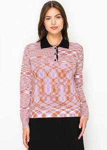 Мягкий трикотажный поло с абстрактным принтом Yal New York, мультиколор