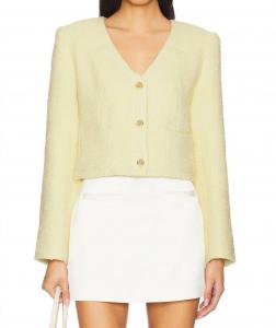 ASTR Твидовый жакет Marleigh лимонного цвета