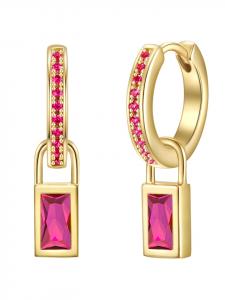 Glanzstücke München Серьги-кольца из стерлингового серебра, корунда и розового золота