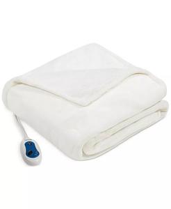 Двусторонний плюшевый плед Microlight Electric в берберском стиле, 60 x 70 дюймов Beautyrest, слоновая кость/кремовый