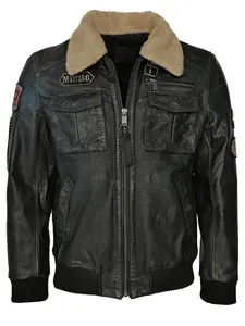 Кожаная куртка Mustang Lederblouson Karlstad, черный