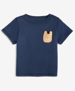 Детская футболка для мальчиков с изображением медвежонка и карманом First Impressions, Navy Nautical
