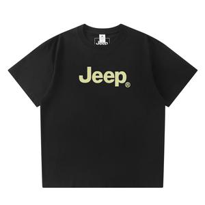 Футболка Unisex Jeep в стиле лошади на пастбище, черно-серая