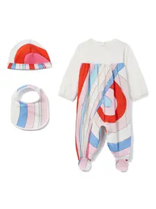 Комплект для новорожденного с принтом Iride PUCCI Junior, белый