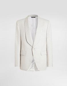 Однобортный пиджак из шелковистой шерсти DOLCE & GABBANA, мультиколор