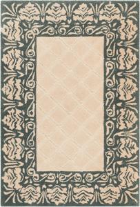 Ковер SAFAVIEH, 61 x 92 см, Total Performance Collection, Ivory & Blue, с ручным плетением края, не линяет и прост в уходе, идеален для помещений с высокой проходимостью: прихожая, гостиная, спальня (TLP755E)