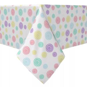 Квадратная скатерть, 100 % хлопок, 60x60 дюймов, рисунок в пастельные точки.