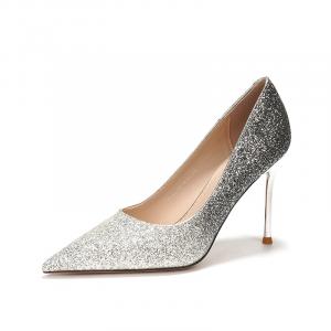 HKCP Женские туфли на высоком каблуке - металлик, высота каблука 9,5 см, цвет Gunmetal 9.5cm