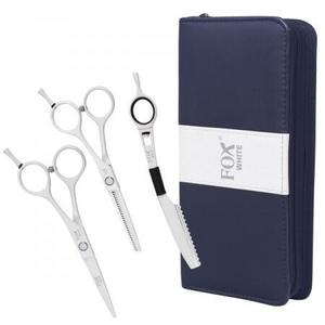 FOX Color, набор: ножницы+филировочные утюжки+китайский нож+футляр, цвет БЕЛЫЙ