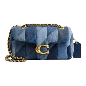 COACH Сумка через плечо Tabby Denim With Nappa Leather Small, женская, джинсовый синий