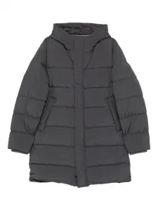 Стеганое пальто с капюшоном Corneliani, серый