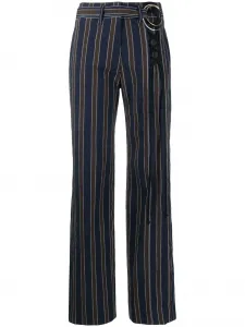 Полосатые брюки с завышенной талией Tory Burch, синий