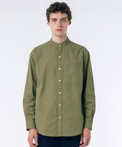 Рубашка свободного кроя со стоячим воротником