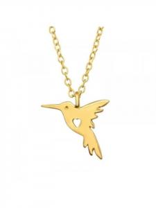 Alexander York Колье с подвеской в виде колибри из золота, изготовленное из серебра 925 пробы, в золотой оправе из двух частей