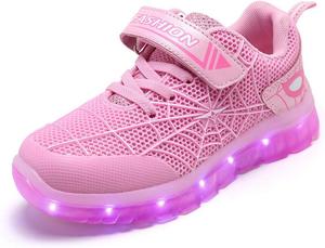 Светящиеся кроссовки BFOEL для мальчиков и девочек с зарядкой через USB, идеальный подарок на день рождения, День благодарения и Рождество, белый