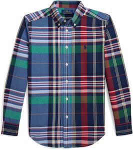 Рубашка Polo Ralph Lauren Kids Plaid Cotton Oxford Shirt, цвет Blue/Red/Multi
