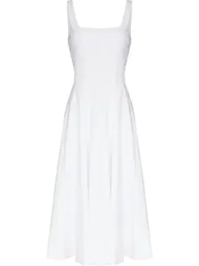 Платье без рукавов с U-образным вырезом STAUD, белый