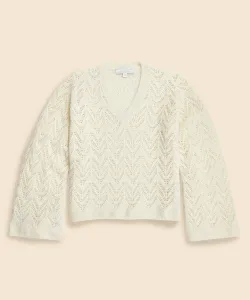 Свитер с V-образным вырезом из мериносовой шерсти и альпаки