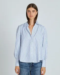 Женская полосатая рубашка с декоративными камнями Alma en Pena, синий