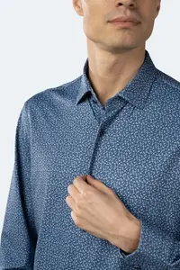 Бирюзово-темно-синяя рубашка с рисунком пейсли Luchiano Visconti, мультиколор