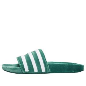 Тапочки adilette 'green white' Adidas, зеленый