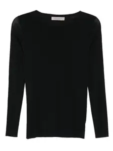 Топ с длинными рукавами и сетчатой вставкой D.Exterior, черный